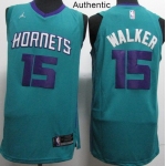 Nike Charlotte Hornets #15 Kemba Walker Teal NBA Jordan Authentic Icon Edition Jersey