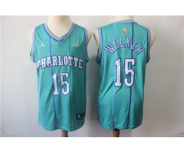 Nike Hornets 15 Kemba Walker Aqua NBA Jordan Throwback Swingman Jersey
