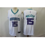 Nike Hornets 15 Kemba Walker White NBA Jordan Swingman Jersey