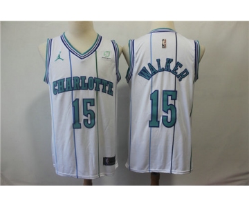Nike Hornets 15 Kemba Walker White NBA Jordan Throwback Swingman Jersey