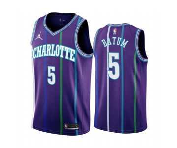 Nike Hornets #5 Nicolas Batum Purple 2019-20 Classic Edition Stitched NBA Jersey