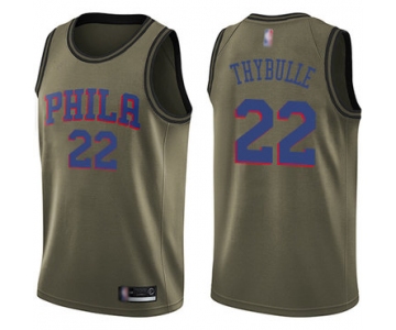 76ers #22 Mattise Thybulle Green Salute to Service Basketball Swingman Jersey