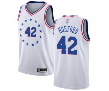 76ers #42 Al Horford White Basketball Swingman Earned Edition Jersey