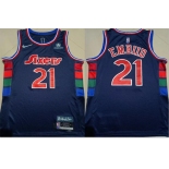 Men's Nike Philadelphia 76ers #21 Joel Embiid Navy Nike Diamond 75th Anniversary City Edition Swingman Jersey