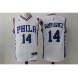 Men's Philadelphia 76ers #14 Sergio Rodriguez NEW White Stitched NBA adidas Revolution 30 Swingman Jersey