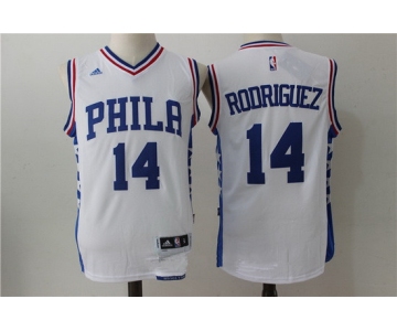 Men's Philadelphia 76ers #14 Sergio Rodriguez NEW White Stitched NBA adidas Revolution 30 Swingman Jersey
