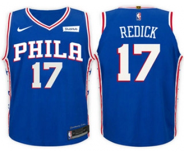 Men's Philadelphia 76ers #17 J.J. Redick Blue 2017-2018 Nike Swingman Stitched NBA Jersey