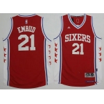 Men's Philadelphia 76ers #21 Joel Embiid NEW Red Stitched NBA Adidas Revolution 30 Swingman Jersey