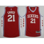 Men's Philadelphia 76ers #21 Joel Embiid NEW Red Stitched NBA Adidas Revolution 30 Swingman Jersey