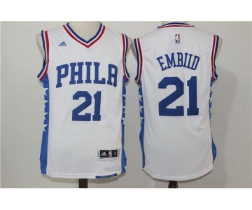 Men's Philadelphia 76ers #21 Joel Embiid NEW White Stitched NBA Adidas Revolution 30 Swingman Jersey