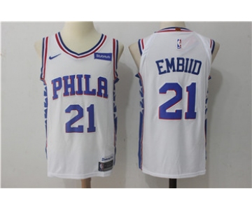 Men's Philadelphia 76ers #21 Joel Embiid White Nike Stitched NBA Jersey