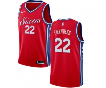 Men's Philadelphia 76ers #22 Wilson Chandler Swingman Red Basketball Statement Edition Jersey