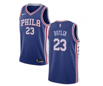 Men's Philadelphia 76ers #23 Jimmy Butler Cream NEW Blue Jersey