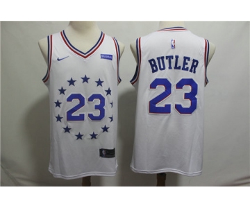 Men's Philadelphia 76ers 23 Jimmy Butler Nike White 2018-19 Swingman Earned Edition Jersey