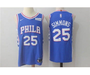 Men's Philadelphia 76ers #25 Ben Simmons New Royal Blue 2017-2018 Nike Swingman Stitched NBA Jersey