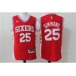Men's Philadelphia 76ers #25 Ben Simmons Red Revolution 30 Swingman Basketball Jersey