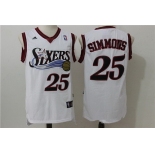 Men's Philadelphia 76ers #25 Ben Simmons White Retro Revolution 30 Swingman Adidas Basketball Jersey