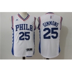 Men's Philadelphia 76ers #25 Ben Simmons White Revolution 30 Swingman Basketball Jersey