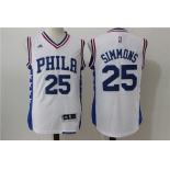 Men's Philadelphia 76ers #25 Ben Simmons White Revolution 30 Swingman Basketball Jersey