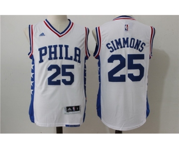 Men's Philadelphia 76ers #25 Ben Simmons White Revolution 30 Swingman Basketball Jersey