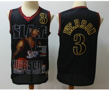 Men's Philadelphia 76ers #3 Allen Iverson Black Fashion Limited Jersey