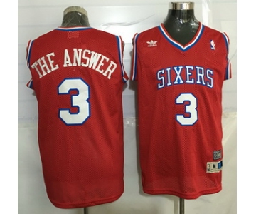 Men's Philadelphia 76ers #3 The Answer Nickname Red Soul Swingman Jersey