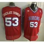 Men's Philadelphia 76ers #53 Chocolate Thunder Nickname Red Soul Swingman Jersey