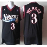 Philadelphia 76ers #3 Allen Iverson Revolution 30 Swingman Black Jersey