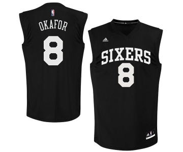 Philadelphia 76ers #8 Jahlil Okafor Black Fashion Replica Jersey