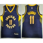 Men's Indiana Pacers #11 Domantas Sabonis New Navy Blue 2021 Nike Swingman Stitched NBA Jersey