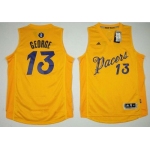 Men's Indiana Pacers #13 Paul George adidas Yellow 2016 Christmas Day Stitched NBA Swingman Jersey