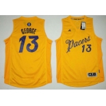 Men's Indiana Pacers #13 Paul George adidas Yellow 2016 Christmas Day Stitched NBA Swingman Jersey