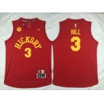 Men's Indiana Pacers #3 George Hill Revolution 30 Swingman 2015-16 Retro Red Jersey
