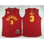 Men's Indiana Pacers #3 George Hill Revolution 30 Swingman 2015-16 Retro Red Jersey