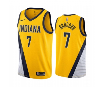Nike Pacers #7 Malcolm Brogdon Yellow 2019-20 Statement Edition NBA Jersey