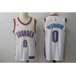Men's Oklahoma City Thunder #0 Russell Westbrook New White 2017-2018 Nike Swingman Stitched NBA Jersey