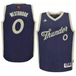 Men's Oklahoma City Thunder #0 Russell Westbrook Revolution 30 Swingman 2015 Christmas Day Blue Jersey
