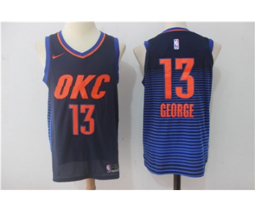 Men's Oklahoma City Thunder #13 Paul George Navy Blue 2017-2018 Nike Swingman Stitched NBA Jersey