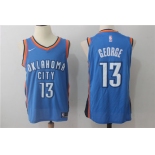 Men's Oklahoma City Thunder #13 Paul George New Royal Blue 2017-2018 Nike Swingman Stitched NBA Jersey