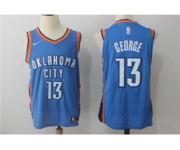 Men's Oklahoma City Thunder #13 Paul George New Royal Blue 2017-2018 Nike Swingman Stitched NBA Jersey