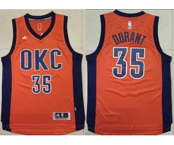 Men's Oklahoma City Thunder #35 Kevin Durant Revolution 30 Swingman 2015-16 New Orange Jersey