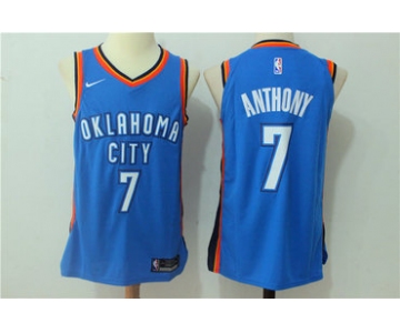 Men's Oklahoma City Thunder #7 Carmelo Anthony New Royal Blue 2017-2018 Nike Swingman Stitched NBA Jersey