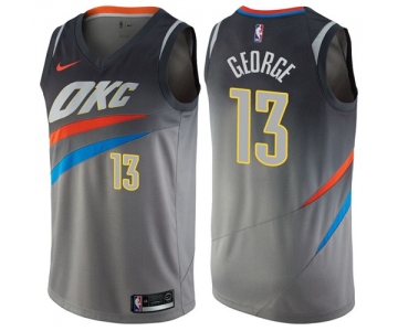 Nike Oklahoma City Thunder #13 Paul George Gray NBA Swingman City Edition Jersey