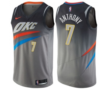 Nike Oklahoma City Thunder #7 Carmelo Anthony Gray NBA Swingman City Edition Jersey