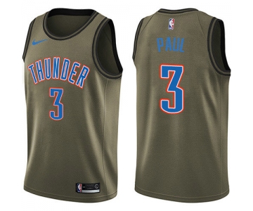 Nike Thunder #3 Chris Paul Green NBA Swingman Salute to Service Jersey