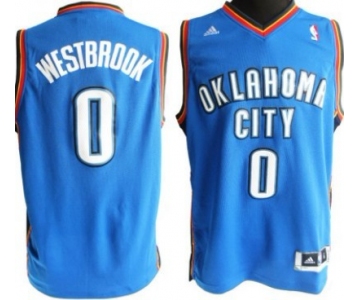 Oklahoma City Thunder #0 Russell Westbrook Revolution 30 Swingman Blue Jersey