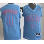 Oklahoma City Thunder #0 Russell Westbrook Revolution 30 Swingman Light Blue Big Color Jersey