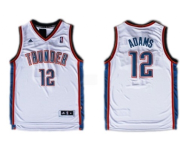 Oklahoma City Thunder #12 Steven Adams Revolution 30 Swingman White Jersey