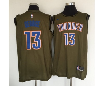 Oklahoma City Thunder #13 Paul George Olive Nike Swingman Jersey