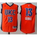 Oklahoma City Thunder #13 Paul George Orange Alternate Stitched NBA Jersey